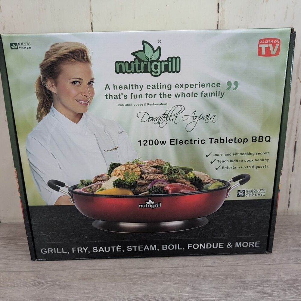 Nutrigrill Electric Grill and Steamer: Healthy Smokeless Cooking BBQ Grill New